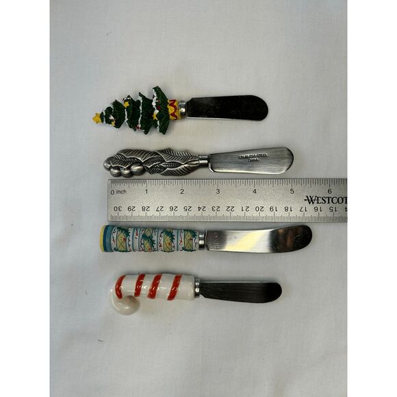 Christmas/Holiday Spreaders Lot, Trees, Other, Ceramic, Stainless Steel - Picture 5 of 7